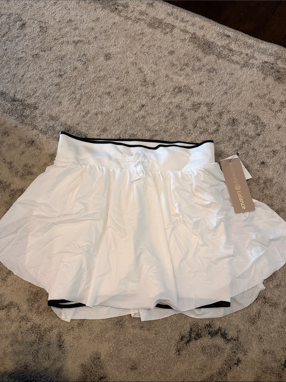 White Mini Skirt with Black Trim